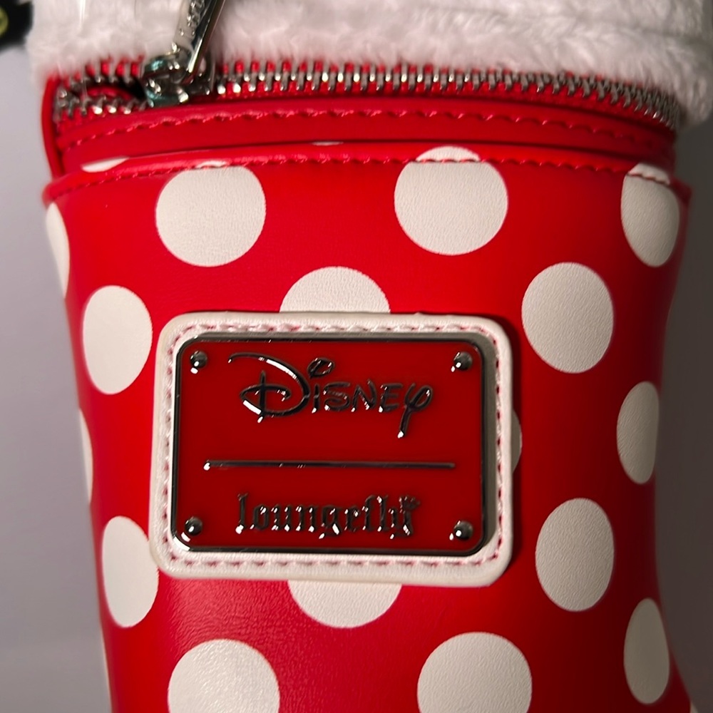 Disney Loungefly NWTMinnie Mouse‎ Christmas stocking crossbody purse, cosplay.